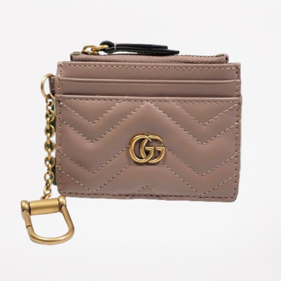 Gucci TAUPE GG MARMONT 2.0 CARD HOLDER IN PORCELAIN COLOR - Picture 2 of 5